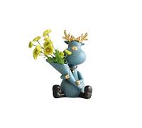 VGVSBG artificial flower Creative Artificial Flowers Arrangement Resin Deer Faux Flowers Dried Flower For Hall Dining Side Table The Gift For Wedding Home and office artificial flowers