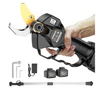 VGVSBG Electric Pruning Shears, Cordless Power Pruner with 1.3M High Reach Extension Pole, 45Mm Cutting Diameter, 2X 2.0 Rechargeable Battery, Pruning Shears Cordless for Tree Branch Flow