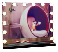 VGVSBG Led Makeup Mirror Makeup Mirror Makeup Mirrors,Wall Mounted Mirror Metal Framed Rotation Folding Bathroom Mirror Double Sided