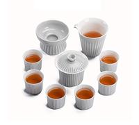 VGVSBG Tea Set Tea Sets Ceramic Classic Kungfu Tea Sets Package Includes 6 Tea Cups A Public Teacups A Tea Strainer and A Gaiwan Package Classic Style Coffee Set