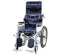 VGVSBG Wheelchair,Foldable Full Lay Semi-Lying Thickened Steel Pipe 6 HeiAdjustment 5Cm Thick Cushion with Seat Belt Four Brakes Disabled Elderly Walker Safe Travel