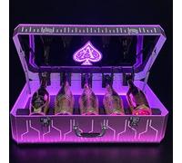 VGVSBG Wine Bottle Display Stand Led Lighted Liquor Bottle Display, Colorful Illuminated Home Bar Shelf,Whiskey Shelves Rack Stand Case Box Can Hold 5 Bottles