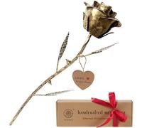 VGYGLS Bronze Rose 8th & 19th Anniversary Wedding Gift for Her/Wife/Him - Handmade Metal Rose Decoration, Romantic Bronze Flowers Wedding-Anniversary Bouquet Decor