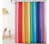 Vgzsyomqib Gradient Shower Curtain Wet Room Waterproof Anti Mould Proof Fabric Extra Long 200 x 200cm Drop Quick Dry Colourful Multi Ombre Bathroom Curtains with Hooks