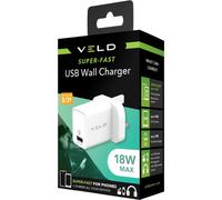 VELD 18W Super Fast USB Wall Charger, UK Mains Plug, QC 3.0, Compatible With Samsung Galaxy S10/S9/S8/S7/S20, iPhone 12/11/11 pro/Xs/XR/X/8/7/6/6S, Huawei, AirPods, Tablets, Qi Pads + other devices
