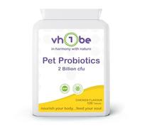 vh1be Pet Probiotics for Dogs, Itchy Skin, Diarrhoea, IBS, 120 Chicken Flavour Tablets, 30 Servings