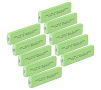 vhbw 10x Battery Cell compatible with JVC XM- PX50, P55, P55SL, PJ1, PX5, P2000 Mini Disc Player, CD Player (1100 mAh, 1.2 V, NiMH), 7/5F6, Button Top