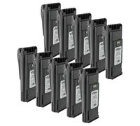 vhbw 10x Battery compatible with Motorola DP1400, DP1000, EP450, CP380, CP360 Radio, Walkie-Talkie (2500 mAh, 7.2 V, NiMH) + Belt Clip