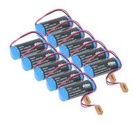 vhbw 10x Battery compatible with Omron C120 C120F, C120 C120F Series Controls CNC Router, CNC Controller (2700 mAh, 3.6 V, Li-MnO2)