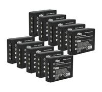 vhbw 10x Battery Replacement for HBC 005-01-00615, BA205000, BA205030 for Industrial Radio Remote Control (2000 mAh, 6 V, NiMH) - Black