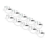vhbw 10x Bodyguard Headset Tube Earpiece for Most Common Security Headsets with Remote Acoustic Transducer - With Clip, transparent/white