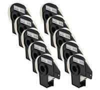 vhbw 10x Label Roll with Holder 17mm x 54mm (400 Label) Replacement for Brother DK-11204 for Label Maker White