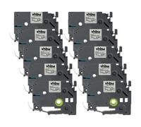 vhbw 10x Label Tape Compatible with Brother PT 2480, 2470, 2460, 2450, 2400, 220, 200-Series Label Printer 8m x 6 mm, Black on White