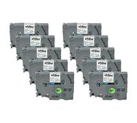 vhbw 10x Label Tape Replacement for Brother TZ-221, TZE-221 for Label Printer 8m x 9 mm, Black on White