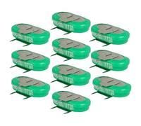 vhbw 10x NiMH replacement button cell battery tab type 1/V150H 3 pins 150mAh 1.2V suitable for model building batteries, solar lights etc.