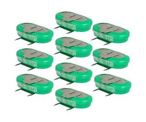 vhbw 10x NiMH replacement button cell battery tab type 1/V150H 3 pins 150mAh 1.2V suitable for model building batteries, solar lights etc.