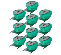 vhbw 10x NiMH replacement button cell battery tab type V40H 3 pins 40mAh 1.2V suitable for model building batteries, solar lights etc.
