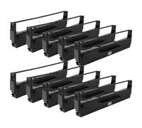 vhbw 10x Ribbon Cartridge Compatible with Epson FX850, FX85, FX86C, FX86, FX870, FX86E, FX880 Dot Matrix, Receipt Printer - Black Ink Ribbon