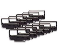 vhbw 10x Ribbon Cartridge Replacement for Epson C43S015451, ERC30B, ERC-34, ERC-38 B, ERC-30, 655N for Dot Matrix, Receipt Printer - Black Ink Ribbon