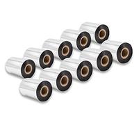 vhbw 10x Thermal Transfer Ribbon Compatible with Zebra Z6M, Z6M+, ZM400, ZM600 Printer Label Printer - Thermal Ribbon, 90 mm x 300 m, Black