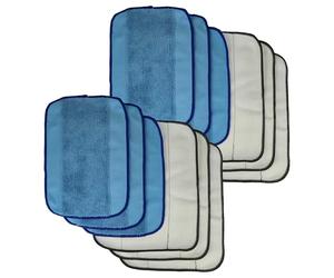 vhbw 12x Cleaning Cloth compatible with iRobot Braava 380, 390, 380T, 390T, 321, 320 Robotic Vacuum Cleaner - wet mop pad, dry sweep pad