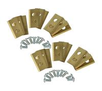 vhbw 18x Replacement Blade Compatible with Kress Mission KR133E, KR172, KR136E, KR123E Cordless Lawnmower - Cutter Blades, Goldsteel (Titan Coating)