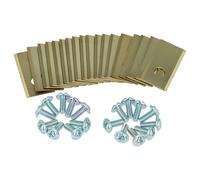 vhbw 18x Replacement Blade Compatible with LawnMaster Cordless Lawnmower - Cutter Blades, Silver Gold, Titanium Apatite