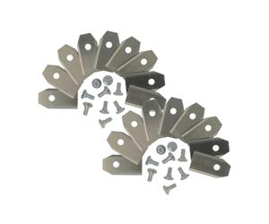 vhbw 18x Replacement Blade Compatible with Yard Force MB800, MB400, NX60i, NX100i, Mowbest 805 Cordless Lawnmower - Cutter Blades, Silver, Steel