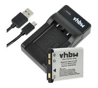 vhbw 1x charging cradle, 1x charging cable, 1x battery compatible with Agfa Optima 1, 105, 104, 200, 145, 100, 3, 103, 102, 830 UW Camera