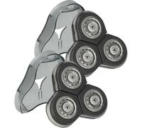 vhbw 2 x Replacement Shaving Heads Compatible with Philips RQ1295, RQ1295CC, RQ1285CC, RQ1290, RQ1290CC, RQ1286, RQ1286CC Electric Shaver, Black