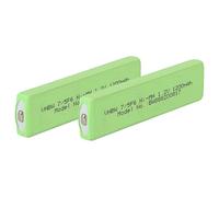 vhbw 2x Battery Cell Replacement for Panasonic RP-BP62 for Mini Disc Player, CD Player (1100 mAh, 1.2 V, NiMH), 7/5F6, Button Top