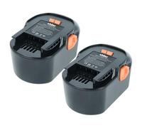 vhbw 2x Battery compatible with AEG FL 14 Power Tools (3000 mAh, NiMH, 14.4 V)