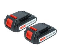 vhbw 2x Battery compatible with Black & Decker GWC1800 H1, GTC1850L H1 | for GTC1845L Type 1, GTC1843L H2 Power Tools (2000 mAh, Li-Ion, 20 V)