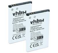 vhbw 2x Battery compatible with BLU Jenny II, Flash, Disco2Go, Kick, Gol, Q170W, Jenny 2, Q170T Mobile Phone Smartphone (600 mAh, 3.7 V, Li-Ion)