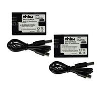 vhbw 2x Battery compatible with Canon EOS 5DS, 5DS R, 60D, 5D Mark III, 5D Mark IV, 6D, 5D Mark II, 60Da Camera DSLR (1600 mAh, 7.4 V, Li-Ion), + USB-C Socket