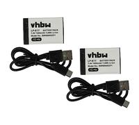 vhbw 2x Battery compatible with Canon EOS 750D, 8000D, 850D, 800D, 200D, 250D, 760D, 77D Camera DSLR (1000 mAh, 7.4 V, Li-Ion), + USB-C Socket