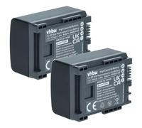 vhbw 2x Battery compatible with Canon Legria FS36, FS37, FS406, FS307, FS405 Videocamera (750 mAh, 7.2 V, Li-Ion) + Info Chip