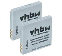 vhbw 2x Battery compatible with Canon Legria Mini Camera DSLR (600 mAh, 3.6 V, Li-Ion)