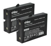 vhbw 2x Battery compatible with Danfoss TM70/2, T72, TM70/1, T71 Industrial Radio Remote Control (600 mAh, 4.8 V, NiMH) - Black