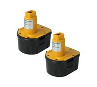 vhbw 2x Battery compatible with Dewalt DC845KA, DC940KA, DC945KB, DC980KA, DC980KB, DE9071 Electric Power Tools (2000mAh NiMH 12V)