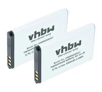 vhbw 2x Battery compatible with Garmin GLO 2 Mobile Phone Smartphone (650 mAh, 3.7 V, Li-Ion)
