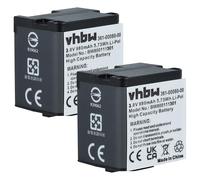 vhbw 2x Battery compatible with Garmin Virb X, X compact, XE Videocamera (980 mAh, 3.8 V, Li-polymer)