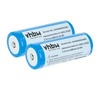 vhbw 2x Battery compatible with Ledlenser M6R, MT14 Torch, Headlamp (5 Ah, 3.7 V, Li-Ion)