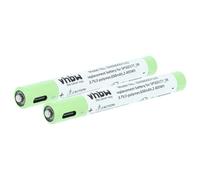 vhbw 2x Battery compatible with Ledlenser P4R Core Torch, Headlamp (650 mAh, 3.7 V, Li-polymer)