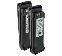 vhbw 2x Battery compatible with Motorola MTR2000, GTP500, P8200, MTR3000, P6500 Radio, Walkie-Talkie (1800 mAh, 7.4 V, Li-Ion) + Belt Clip