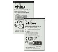 vhbw 2x Battery compatible with Nokia 105 (2023), 100, 1100, 101, 106 Dual Sim, 1110, 1101, 1110i Mobile Phone Smartphone (1200mAh, 3.7 V, Li-Ion)