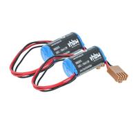 vhbw 2x Battery compatible with Omron C60P, C60K, CQM1, C60PF, CV1M, CV1000, CV500 CNC Router, CNC Controller (1700 mAh, 3.6 V, Li-SOCl2)