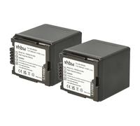 vhbw 2x Battery compatible with Panasonic HDC-SD600, HDC-SD707, HDC-SD9 Videocamera (2000 mAh, 7.2 V, Li-Ion) + Info Chip