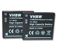 vhbw 2x Battery compatible with Panasonic Lumix DMC-FS16, DMC-FP7R, DMC-FS28, DMC-FS22, DMC-FS18, DMC-FS35 Camera DSLR (550 mAh, 3.7 V, Li-Ion)