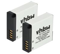 vhbw 2x Battery compatible with Panasonic Lumix DMC-GF7K, DMC-GF8, DMC-GF7, DMC-GM1 Camera DSLR (600mAh, 7.2 V, Li-ion) + Info Chip